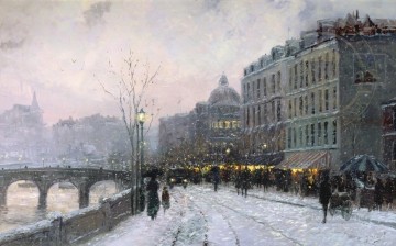 Landscapes Painting - Evening on the Seine urban